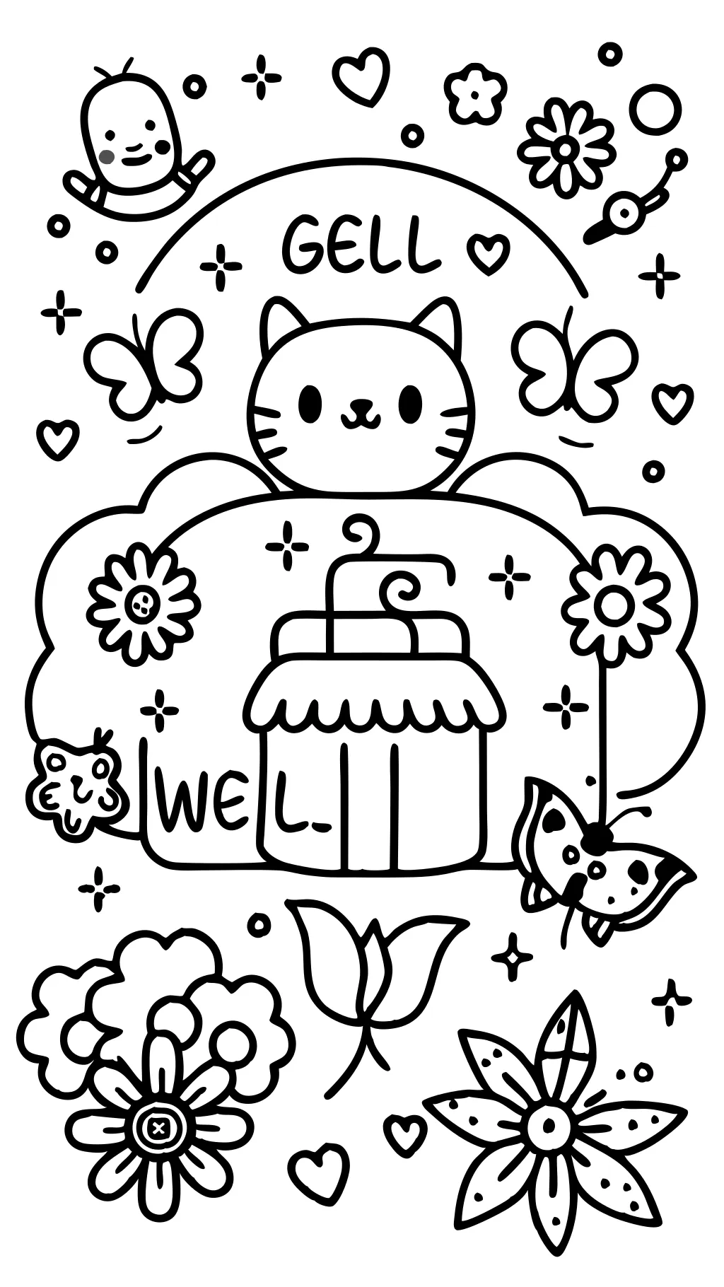 coloring pages get well soon